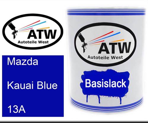 Mazda, Kauai Blue, 13A: 1L Lackdose, von ATW Autoteile West.